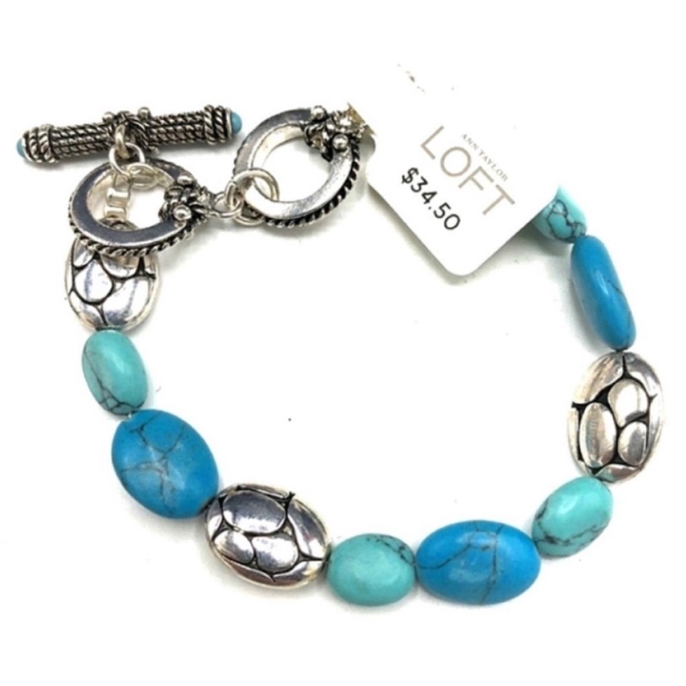 NWT Loft Blue Turquoise Silver Bracelet